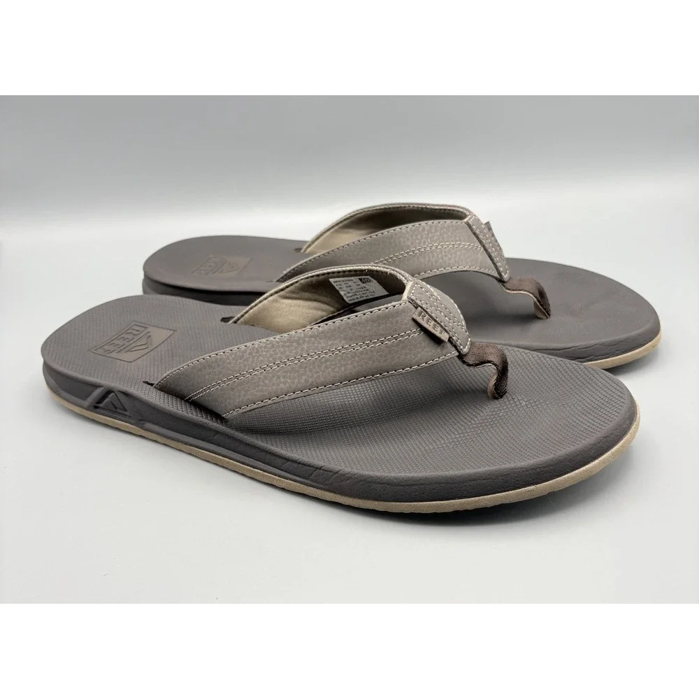 Reef Element TQT Sandals Men's Size 14 Brown Thong Flip Flop Bottle Opener
